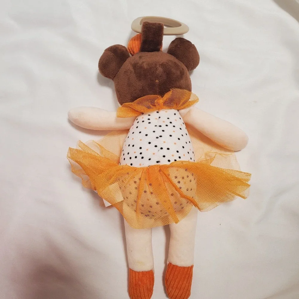 Dream Gro Halloween Plush Doll Baby Lovey Clip On Tutu Dress Orange Pumpkin New